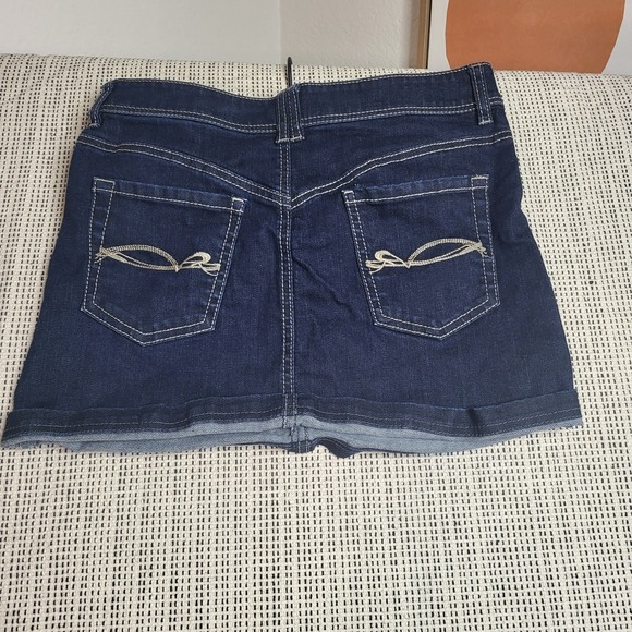MAX&Co. Denim Skirt Womens Small Blue Mini Embroidered‎ Back Pockets Casual Jean - Picture 4 of 8